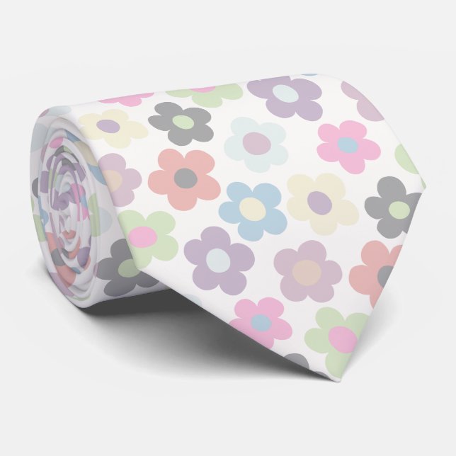 Cravate Motif de prairie florale mignonne (Roulé)