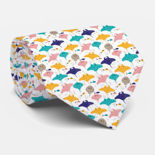Cravate Motif de raie pastenague et de raie manta mignon