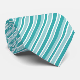Cravate Motif de rayure blanche sarcelle cool