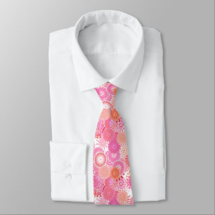 Cravate Motif de remous de fractale, nuances de rose et
