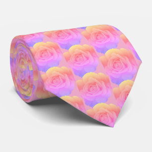 Cravate Motif de rose florale rose abstrait Cadeau Faveur 
