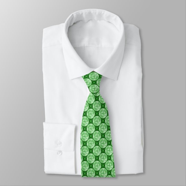 Cravate Motif  de Shamrock vert clair (Attaché)