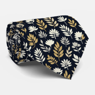 Cravate Motif de silhouette florale