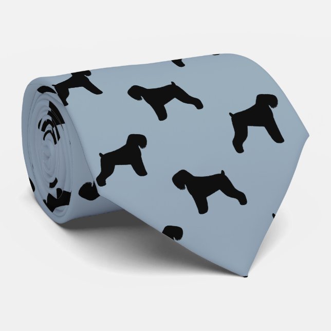 Cravate Motif de silhouettes de chien de Terrier russe noi (Roulé)