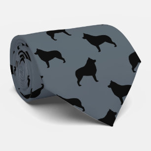 Cravate Motif de silhouettes de Schipperke
