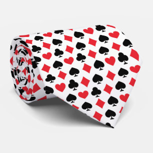 Cravate Motif de symboles de cartes à jouer rétro