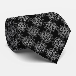 Cravate Motif de symétrie circulaire pulsar blanc sur noir