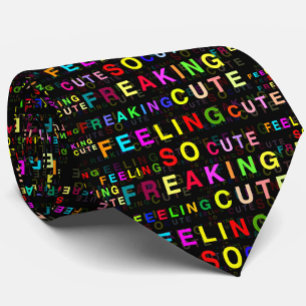 Cravate Motif de texte noir "Sens si fâcheux"