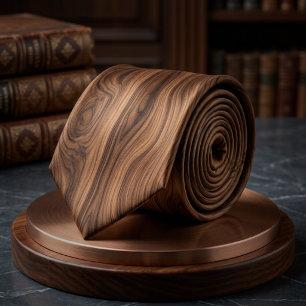 Cravate Motif de texture classique en bois de noyer riche