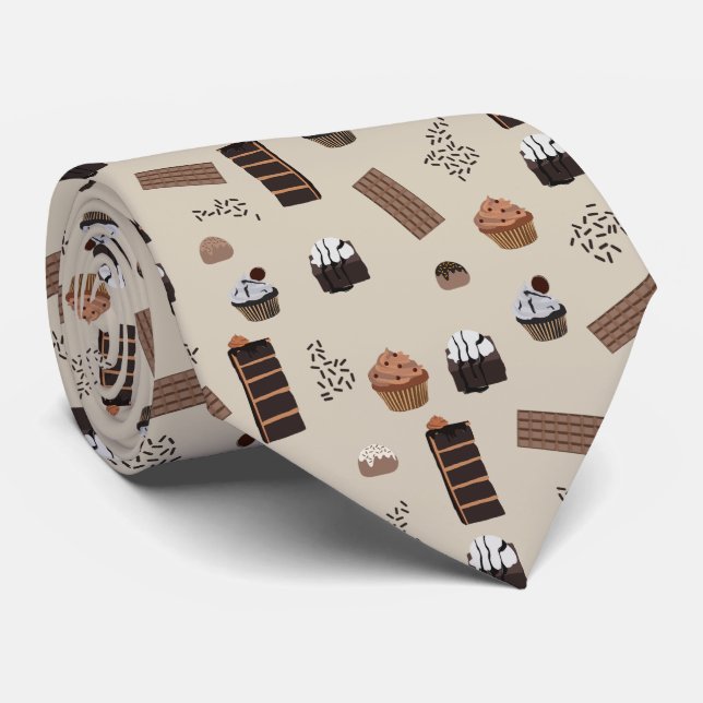 Cravate Motif de thème chocolat (Roulé)