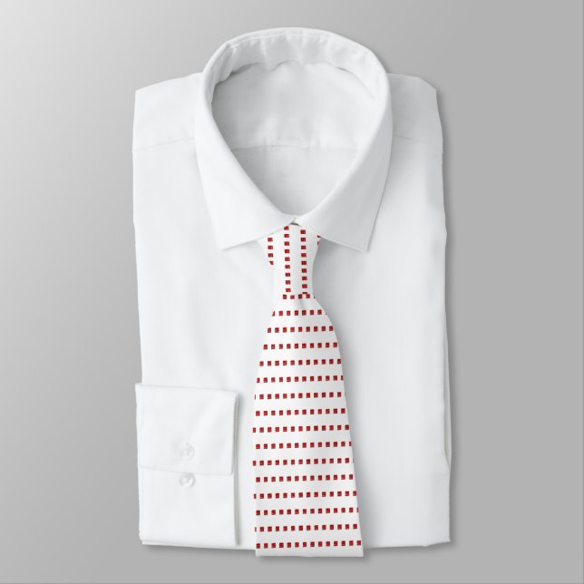 Cravate - Motif de tissage de fil de perte rouge (Attaché)