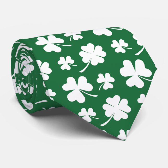 Cravate Motif de trèfles à quatre feuilles en carrelage co (Roulé)