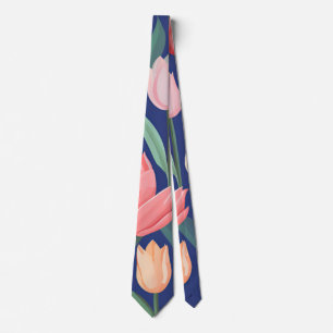 Cravate Motif de tulipes.