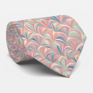 Cravate Motif de vague de pétale abstrait pastel