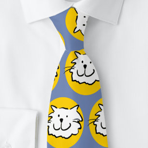 Cravate Motif de visage drôle de chat design