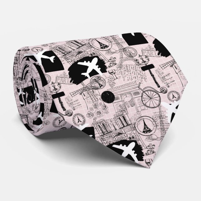Cravate Motif de voyage Wanderlust (Roulé)