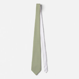Cravate Motif de zigzag géométrique Mint-Green & Tan Ikat