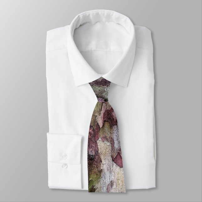 Cravate Motif d'écorce camouflée vert et brun (Attaché)