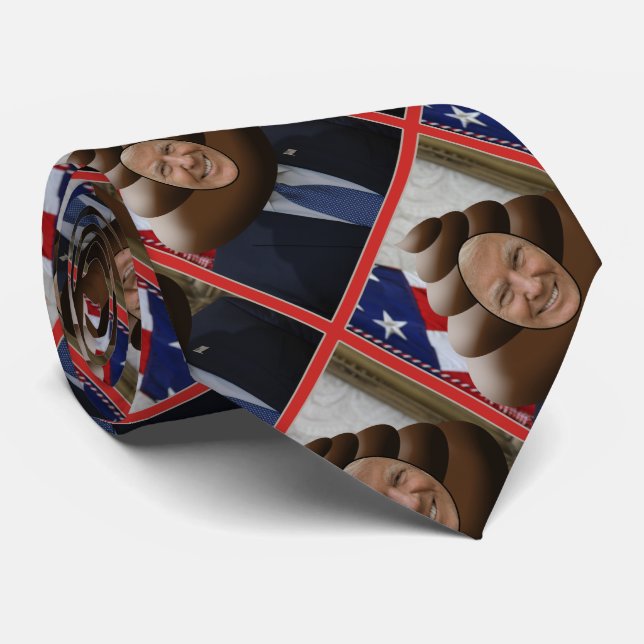 Cravate Motif d'Emoji de dunette de Donald Trump (Roulé)