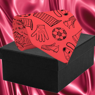 Cravate Motif d'équipement de football rouge