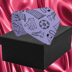 Cravate Motif d'équipement de football violet