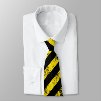 Cravate Motif des bandes de la mise en garde du gris jaune
