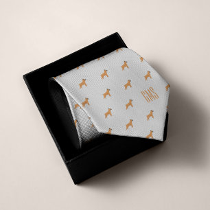 Cravate Motif des chiens de boxe Monogramme