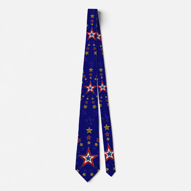 Cravate Motif des étoiles patriotiques (Devant)