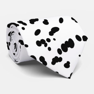 Cravate Motif des points noirs et blancs de Chien dalmate