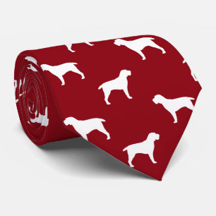 Cravate Motif des silhouettes de Spinone Italiano Rouge et