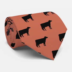 Cravate Motif des silhouettes de vache Holstein
