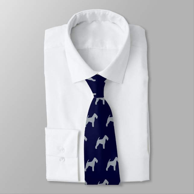 Cravate Motif des silhouettes de Welsh Terrier| Amoureux d (Attaché)