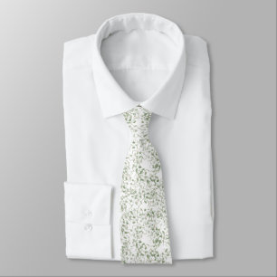 Cravate Motif des vignes florales de Pastel Light Green