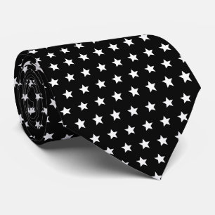 Cravate Motif d'étoiles arrière et blanc