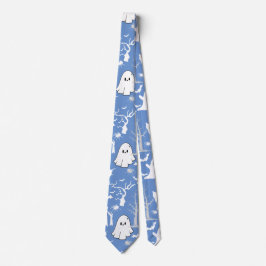 Cravate Motif d'Halloween. Éffrayant et mignon.b L Bleu BG