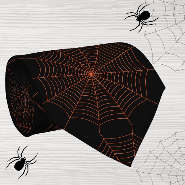 Cravate Motif d'Halloween en orange noir (Créateur téléchargé)