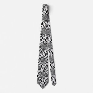 Cravate Motif d'hypnose noir & blanc + votre idée