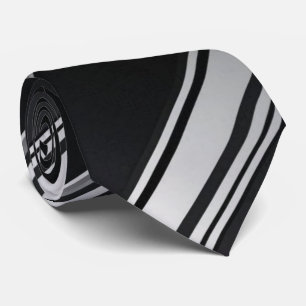 Cravate Motif diagonal métallique moderne noir argent