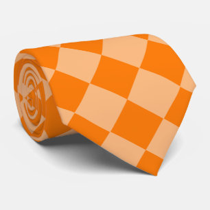 Cravate Motif diamant à carreaux orange