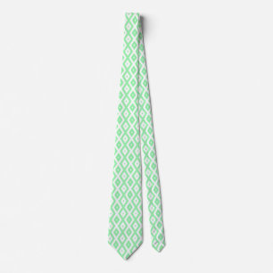 Cravate Motif diamant vert et blanc