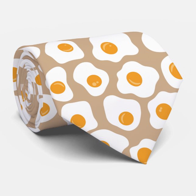 Cravate motif d'oeuf de petit-déjeuner cool carrelé  (Roulé)
