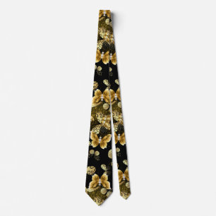 Cravate Motif d'or 16,bw Black BG