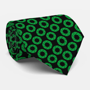 Cravate Motif d'ouverture - Vert herbe sur noir