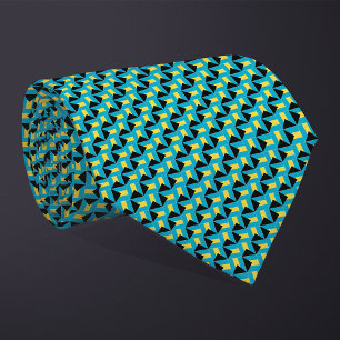 Cravate Motif Drapeau des Bahamas Patchwork