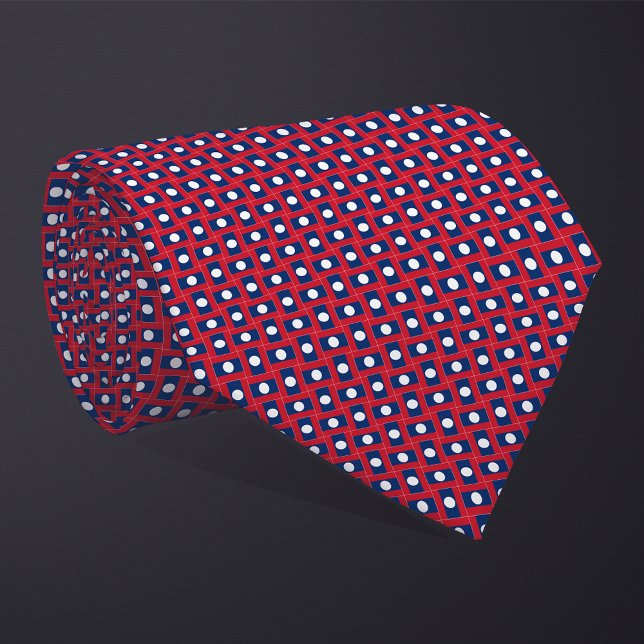 Cravate Motif Drapeau du Laos Patchwork (Créateur téléchargé)