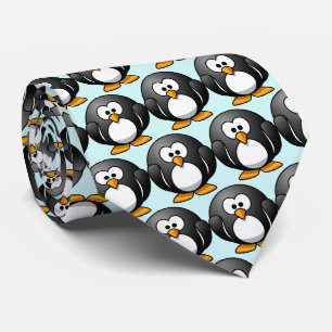 cravate Motif "Drôle Pingouin"