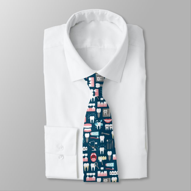 Cravate Motif du bureau de la clinique dentaire (Attaché)