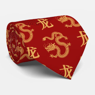 Cravate Motif du dragon chinois Année du dragon 2024
