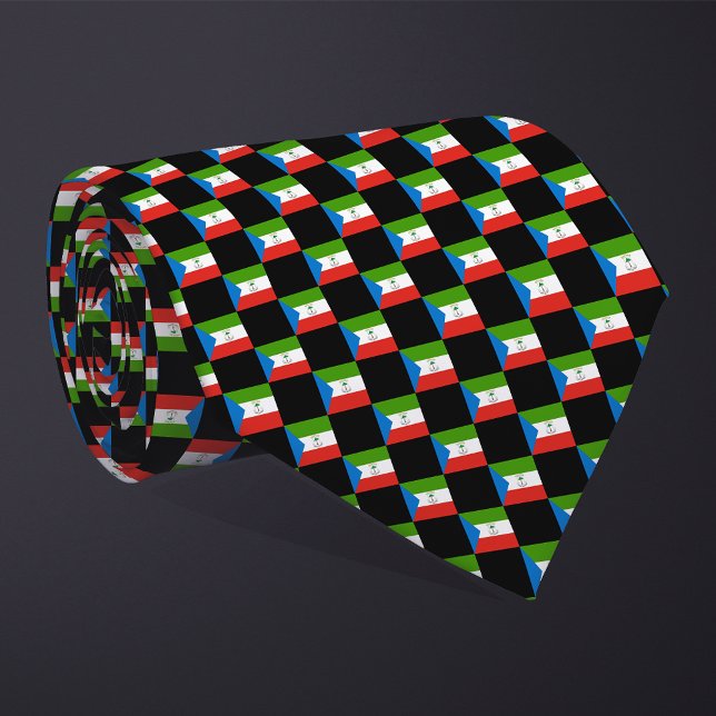 Cravate motif du drapeau À damiers Guinée équatoriale (Créateur téléchargé)