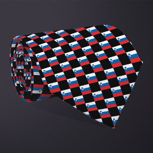 Cravate motif du drapeau À damiers Slovénie